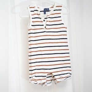 Striped Sleeveless Baby Romper